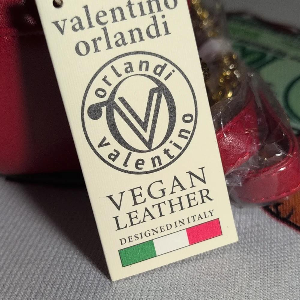 Valentino Orlandi Red Quilted Chain Shoulder Bag NWT - Picture 3 of 4